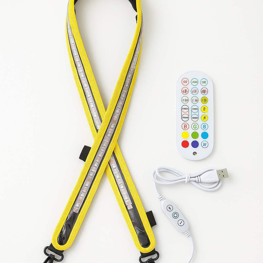 USB powered LED safety light kit with remote control and USB cable for nighttime visibility