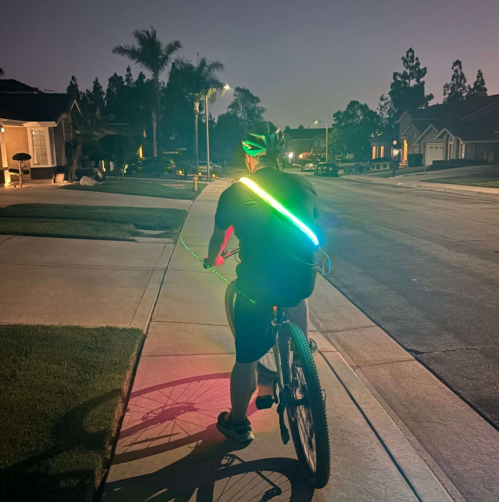 Wearable USB powered LED safety light for night cycling visibility